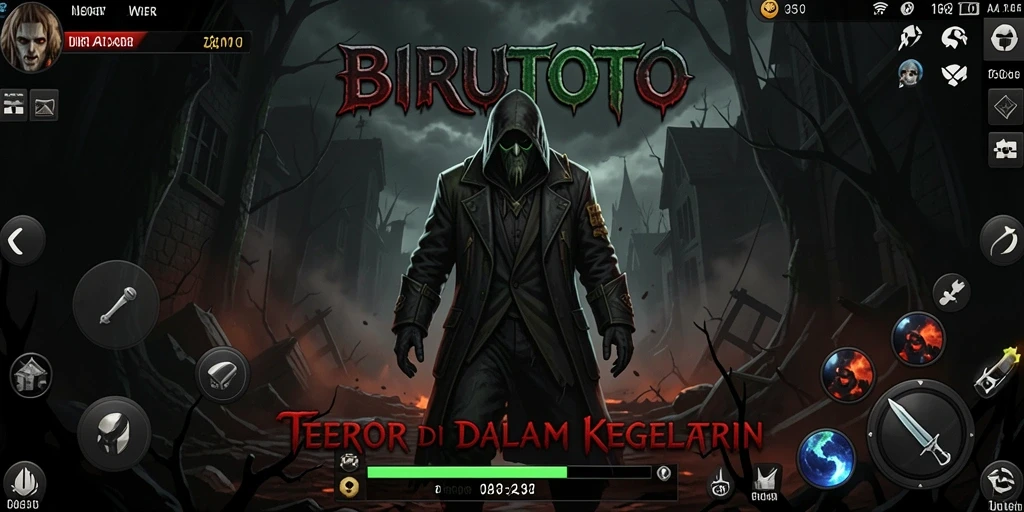 Tangkapan layar dari gameplay horor yang menegangkan di BIRUTOTO.