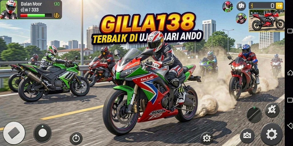 Screenshot GILA138 menampilkan aksi balapan yang mendebarkan.
