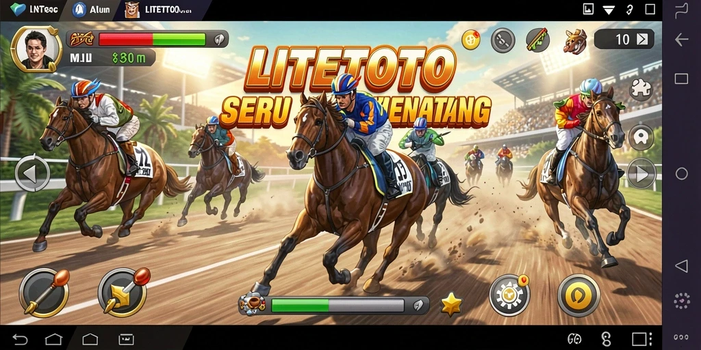 Gameplay LITETOTO yang mendebarkan dalam aksi balap.