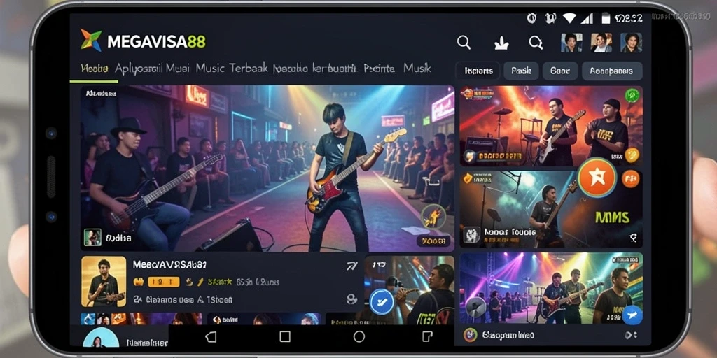 Tampilan menarik gameplay MEGAVISA88 yang menyajikan musik seru.