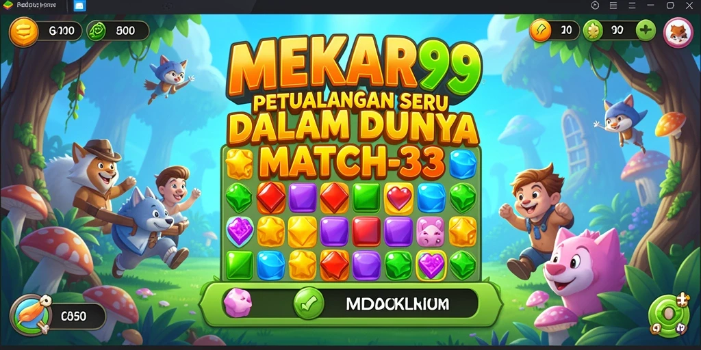Tampilan seru gameplay MEKAR99 yang penuh warna.