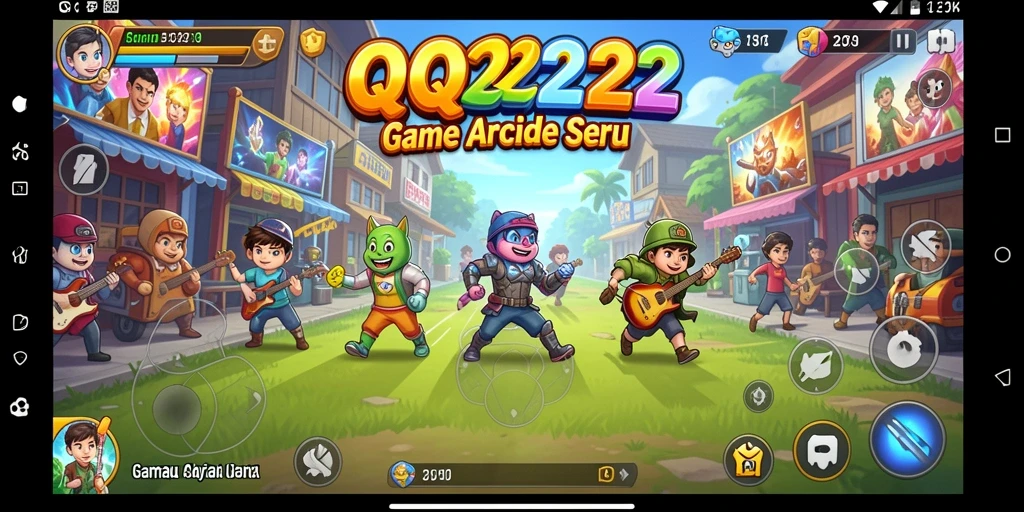 Tampilan gameplay seru dari QQ222 dengan level menantang.