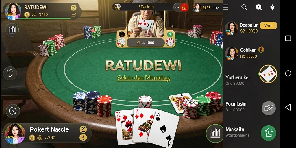 Tampilan gameplay poker yang seru di RATUDEWI.