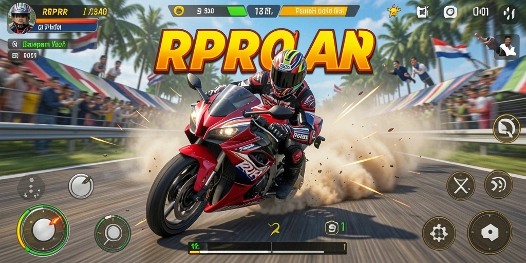 Gameplay RPRR yang seru dan mendebarkan di trek balap.
