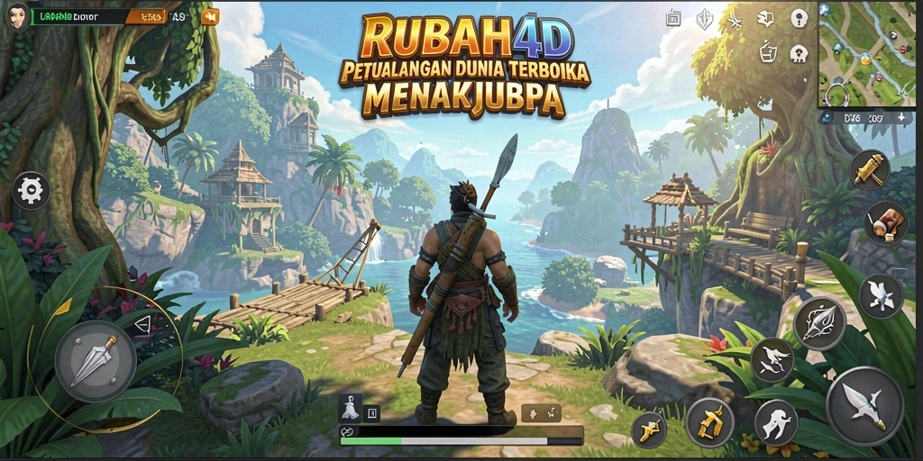 Gambaran gameplay RUBAH4D di dunia yang luas dan interaktif.