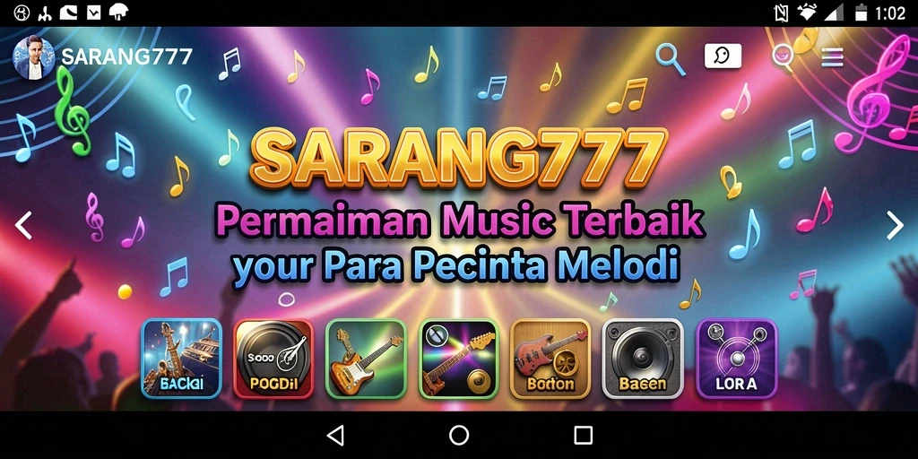 Tampilan menarik dari gameplay musik di SARANG777.