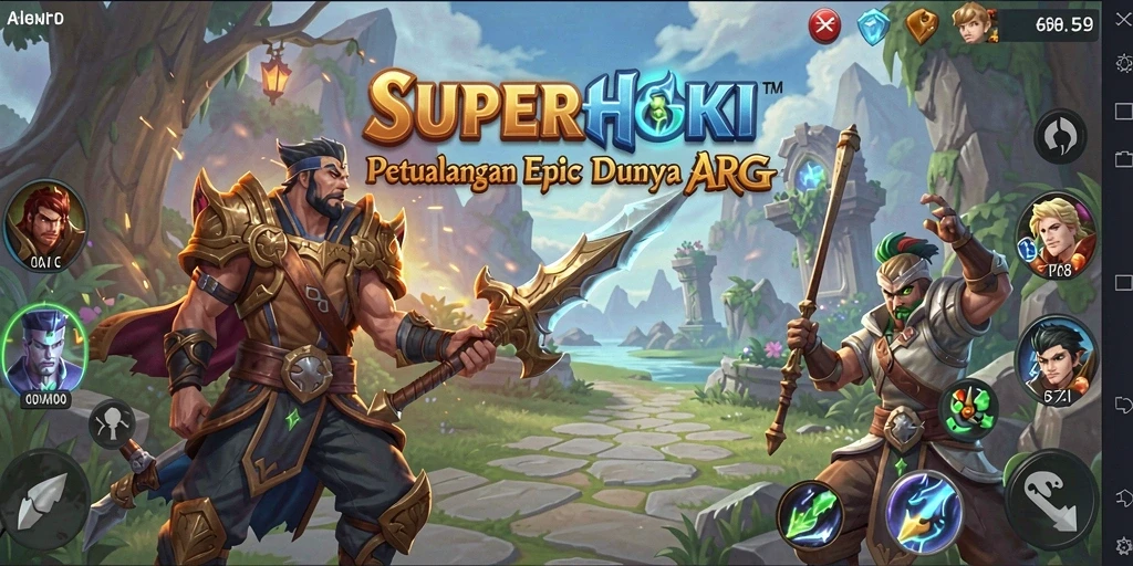 Screenshot utama menunjukkan aksi mendebarkan dalam SUPERHOKI.