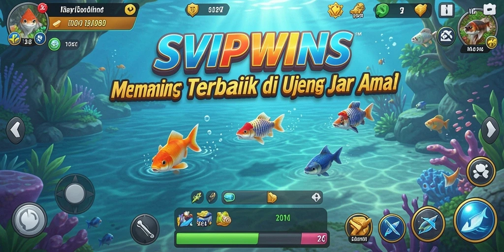 Screenshot menampilkan tampilan memancing yang realistis dan penuh warna.