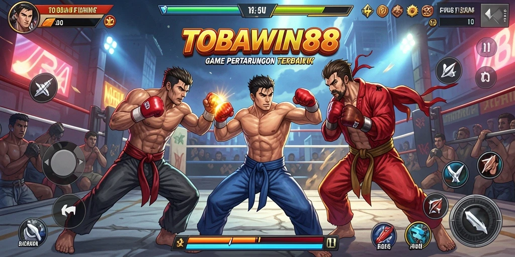 Tangkapan layar gameplay TOBAWIN88 menampilkan pertarungan epik yang mendebarkan.